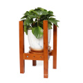 Wholesale modern adjustable solid wooden indoor plant stand flower pot holder with tray for plants